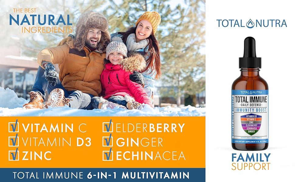 vitamin c, vitamin d, zinc, elderberry, echinacea, ginger 6 in 1 mmune support