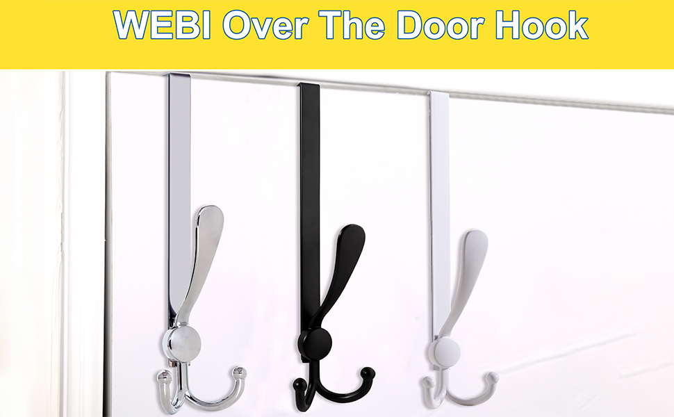 WEBI Over The Door Hooks White,Fit 13/8’’ Door Hooks for