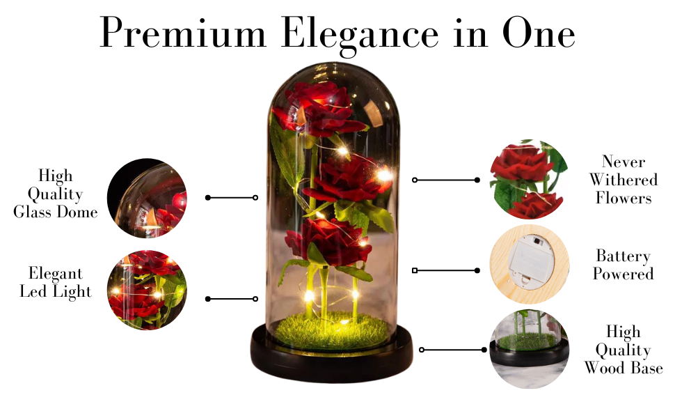 Ellington Gifts Artificial Flower Rose Gift Light Up