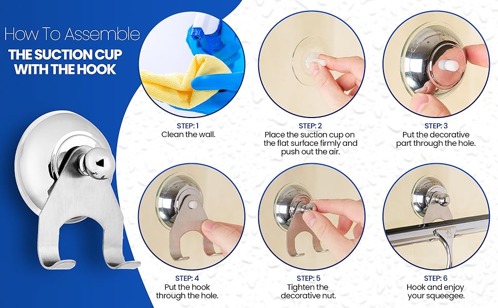 Wunset Squeegee Cleaner Premium Shower Squeegees for Sparkling Clean