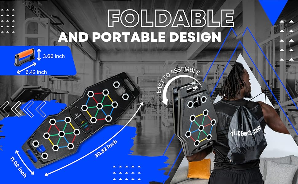 L&C Exercise Essentials Push Up Board Ho... 16 travel workout equipment easy assemble board handles wide enough for comfort lightweight yet sturdy