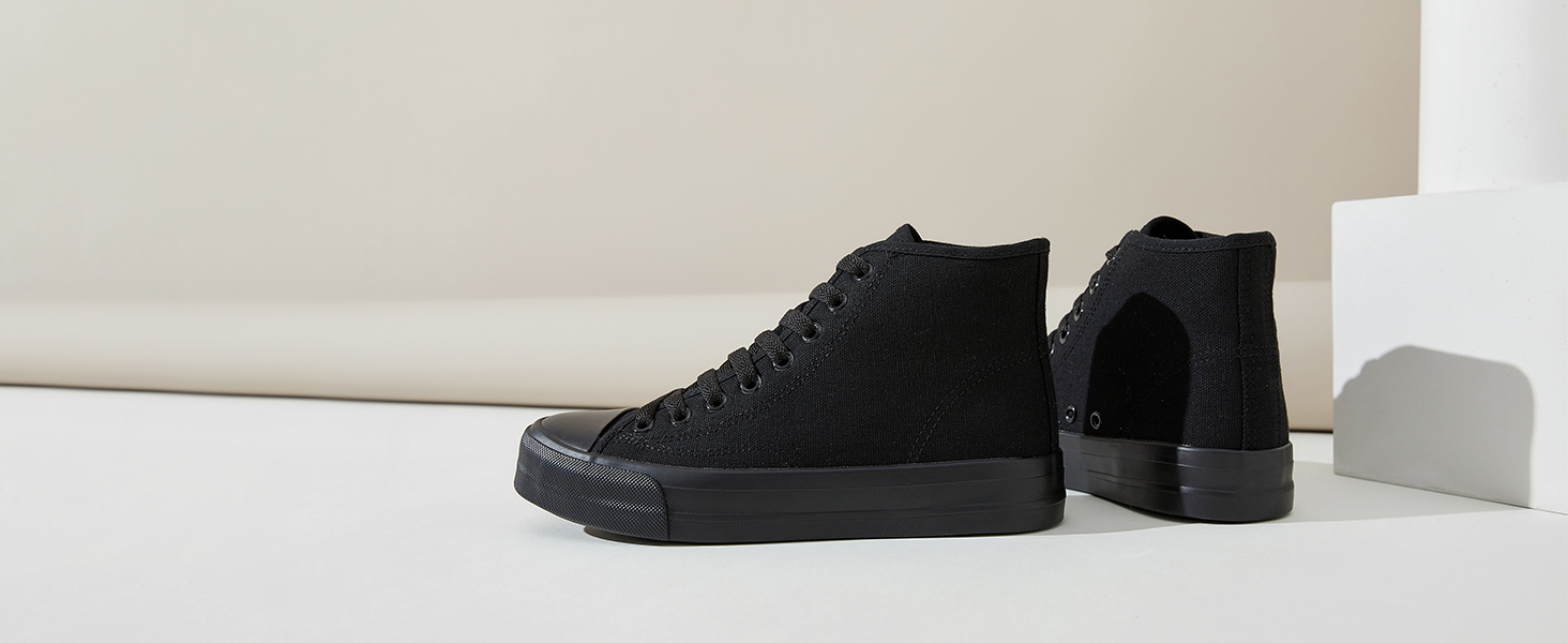 Uoidru High Top Sneakers for Women Canvas Shoes White