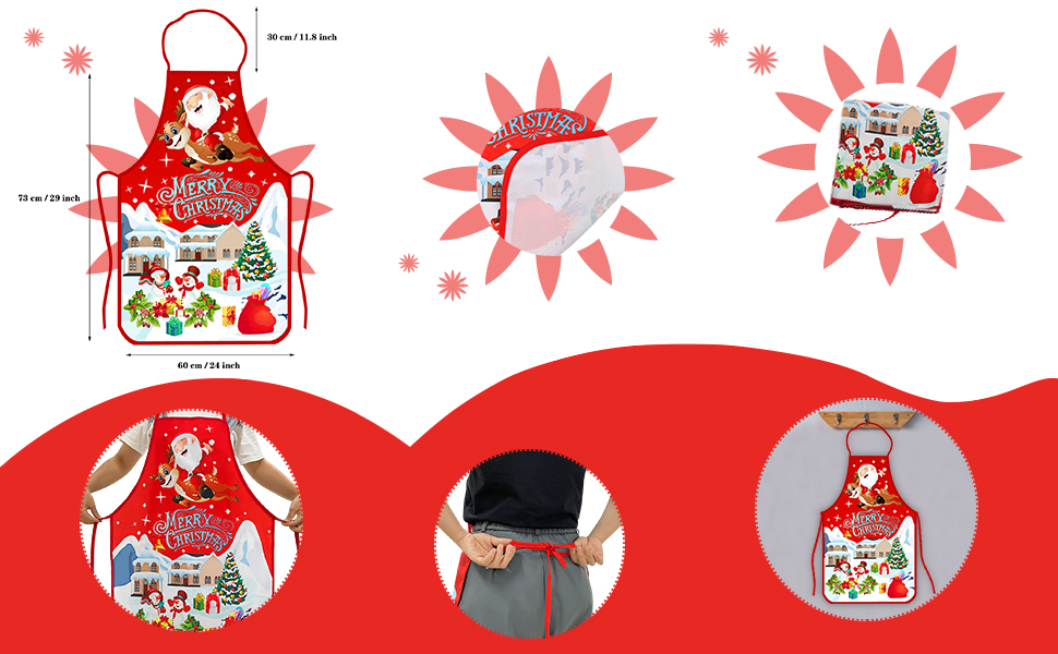 Openfly Christmas Apron, Cute Merry Christmas Aprons