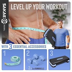 Adjustable Height Aerobic Stepper Set