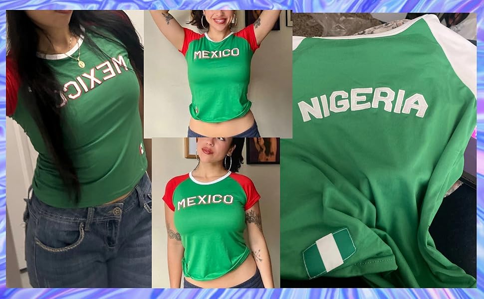 Graphic Tees for Women Baby Tee Y2k Shirt 90s Brazil Crop Top Country Crop Top