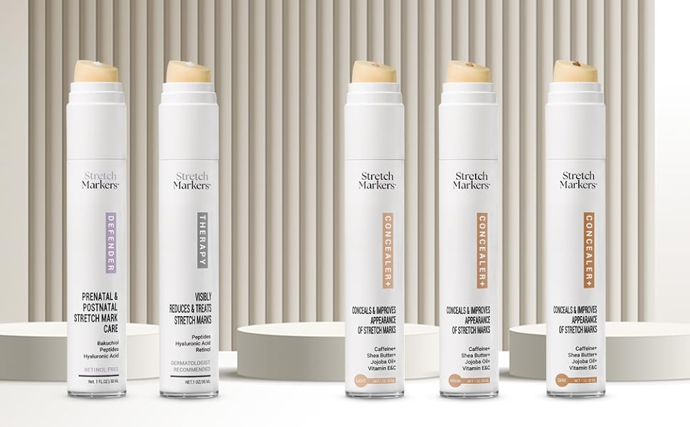 stretch marker products displayed