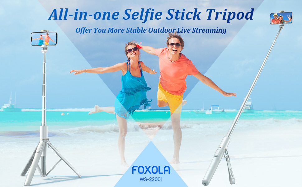FOXOLA 61" Phone Tripod & Selfie Stick, Extendable Allin1