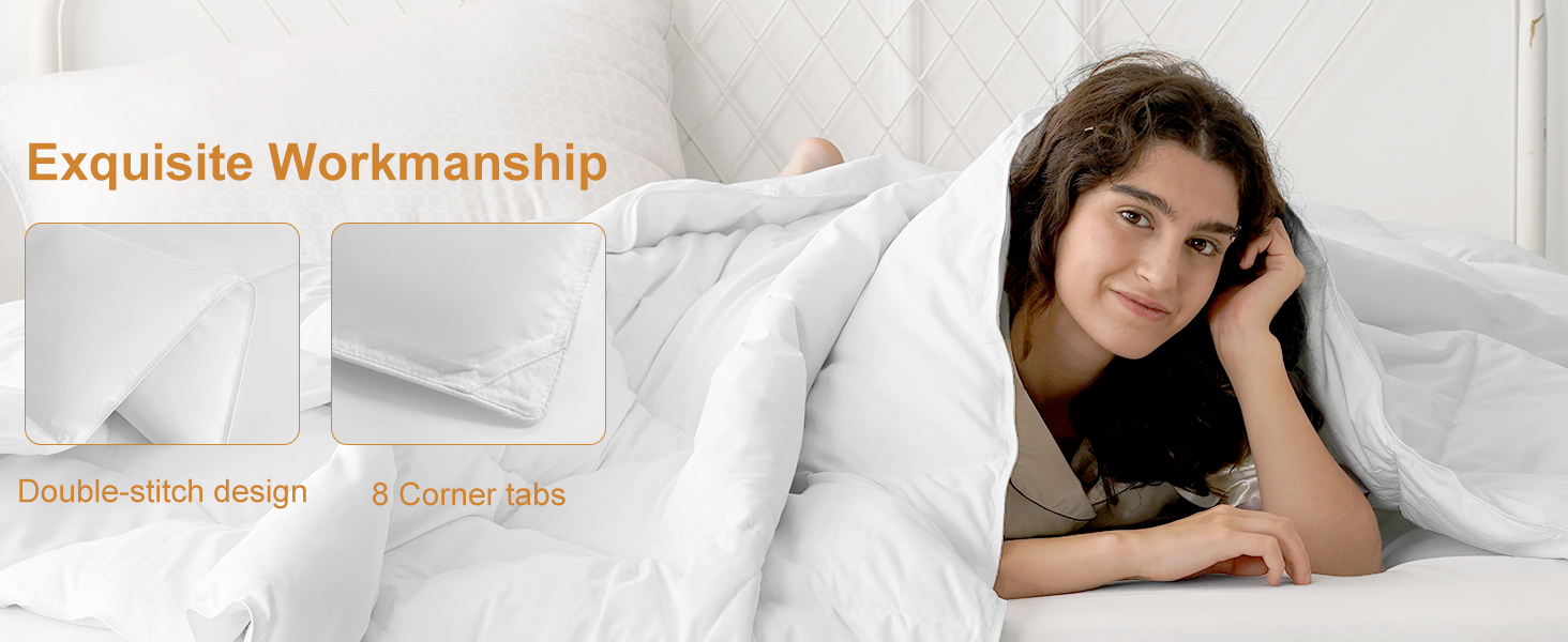 BEDHOURS Lightweight Comforter Full Size Fluffy Down