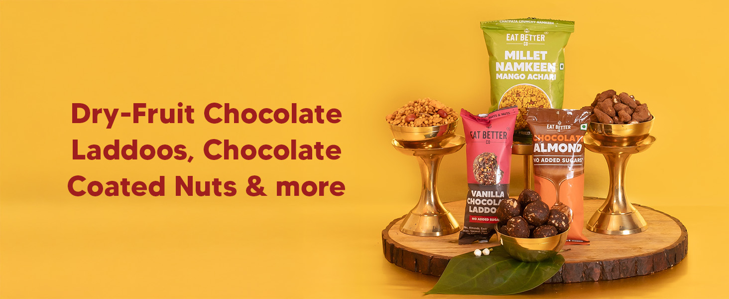 Dry-Fruit Chocolate laddoos, Chocolate Coated Nuts,Millet Namkeen