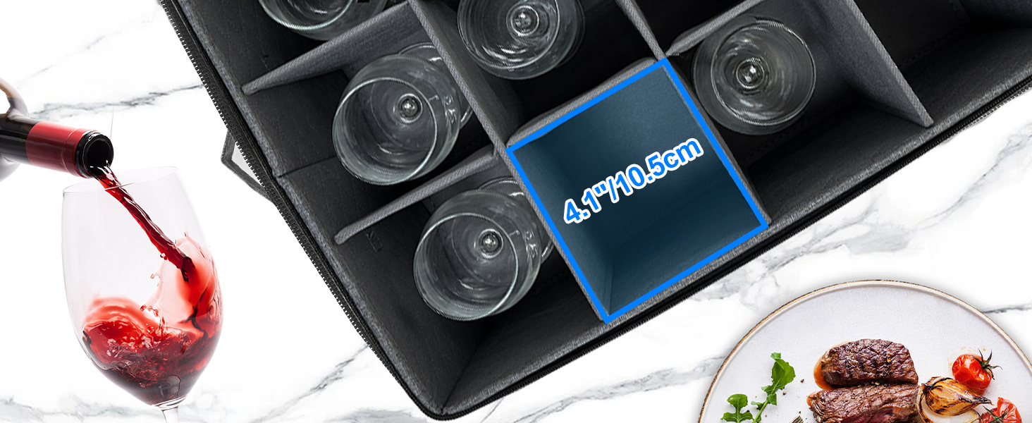 Glassware Storage Box,Wine Glass Champagne Flute Protector,Stemware