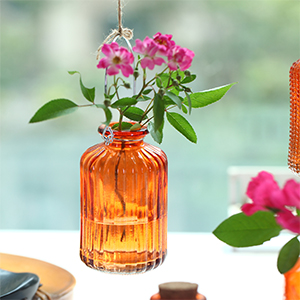 Orange glass vases