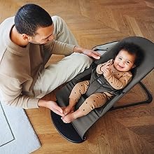 BabyBjörn Bouncer Balance Soft, Woven/Jersey Tri Fabric, Dark Grey