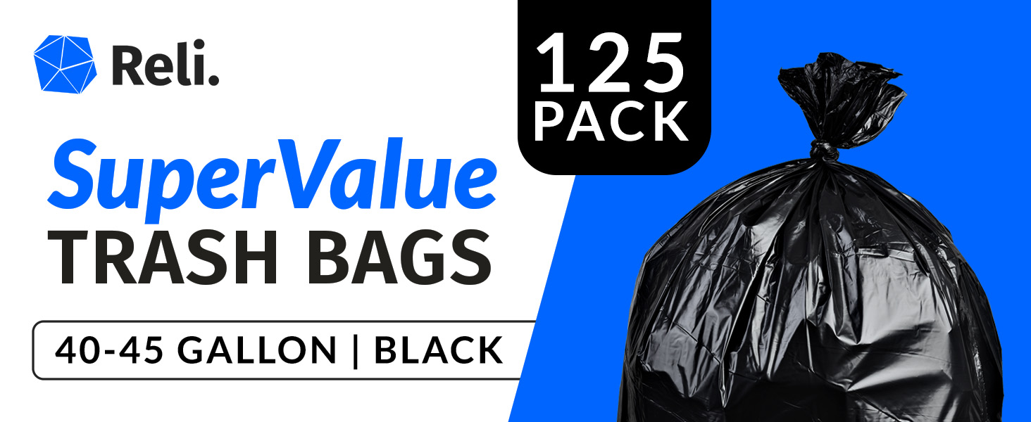 SuperValue Trash Bags 40-45 Gallon Black (250 Pack)