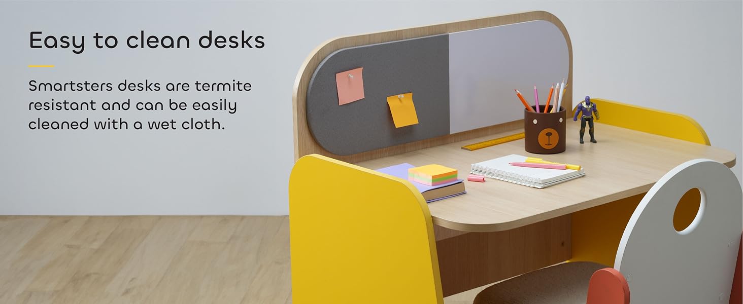 Smartsters Engineered Wooden Study Table Storage Study Table Safe