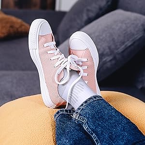 YUEDGE Women's Cushioned Outdoor Sports Hiking Walking Socks For Women, Moisture Wicking Cotton Casual Everyday Work Gym Tennis Athletic Crew Socks, Multipack, 5 Pairs 19 casual socks