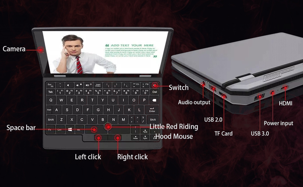 023 New Mini Laptop, for J4105 CPU Mini Computer