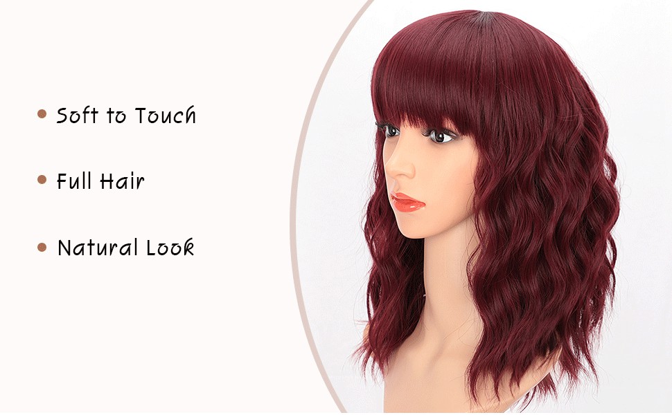 wavy wig with bangs
