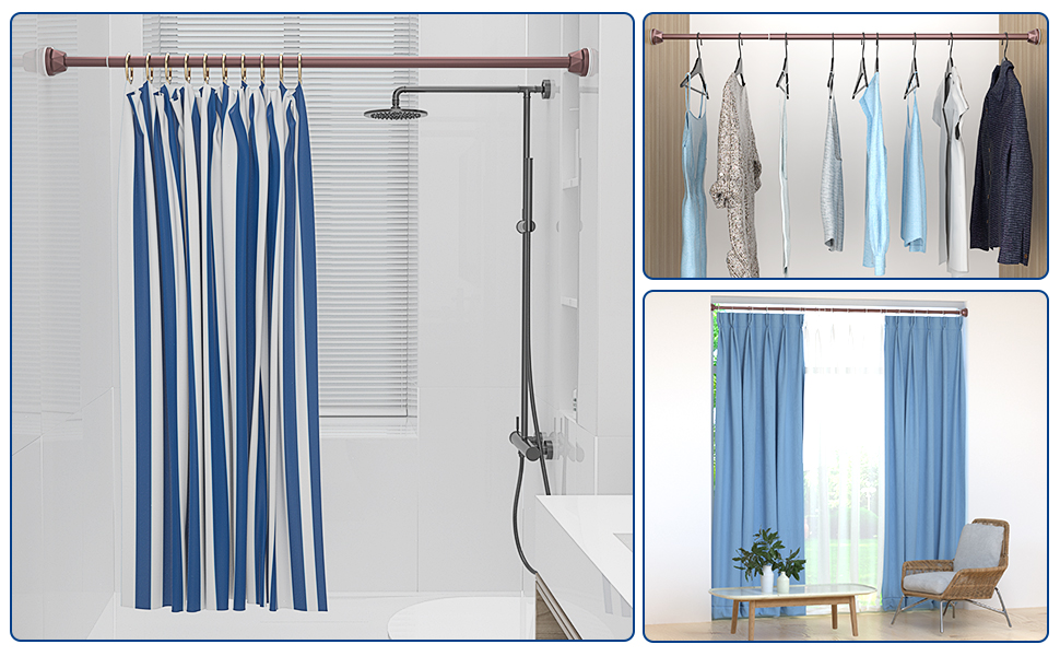 Shower Curtain Rod 4072 Inch, Bronze Shower Curtain Rod