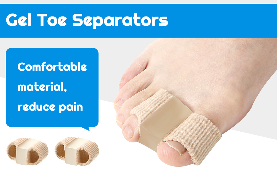 Opopark 6pcs Gel Toe Separators with 2 Loops, L and S Size, Gel Toe