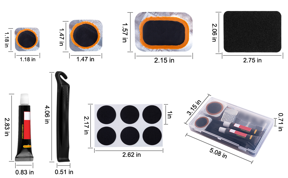 Bike Tire Repair Kit Bycicle Inner Tube Puncture Patch Kits, with