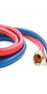 washing machine hose rubber red blue