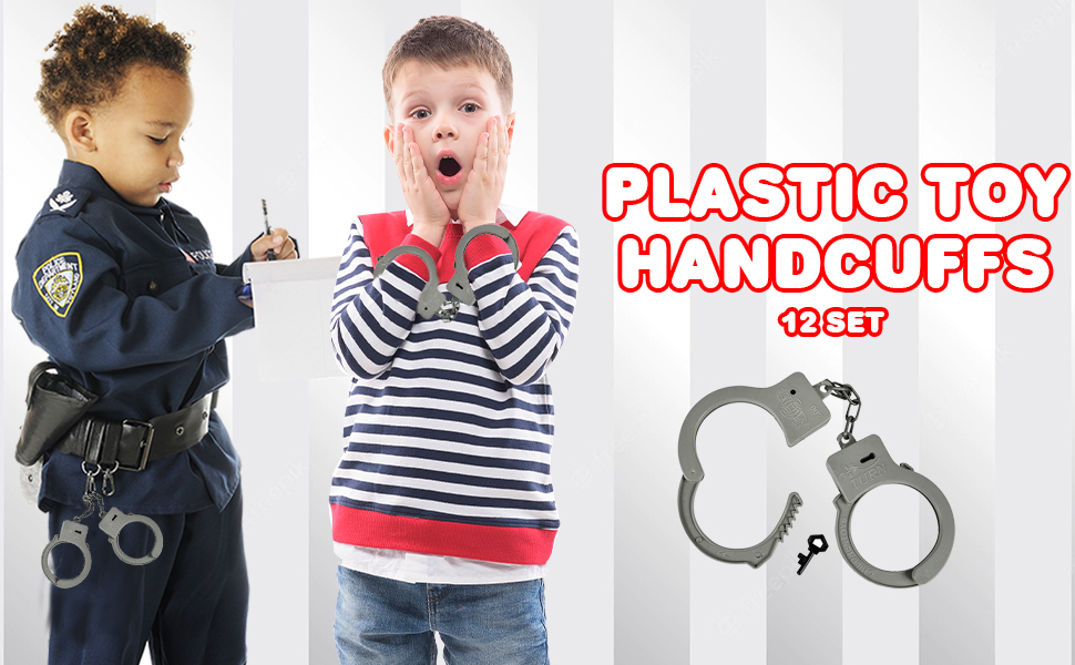 ArtCreativity Plastic Toy Handcuffs Set (Pack of 12