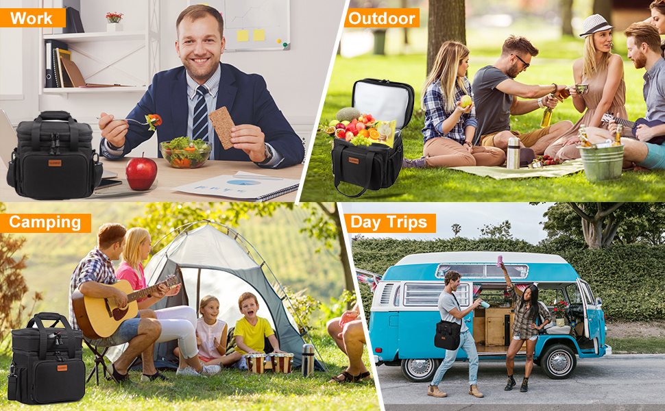 Expandable Large Lunch Bag, Insulated Heavy Duty Lunch Box Leakproof