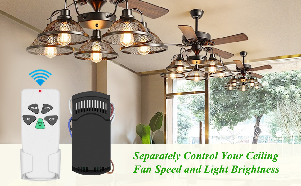 Universal Ceiling Fan Remote Control Kit, Replace for Hunter, Hampton