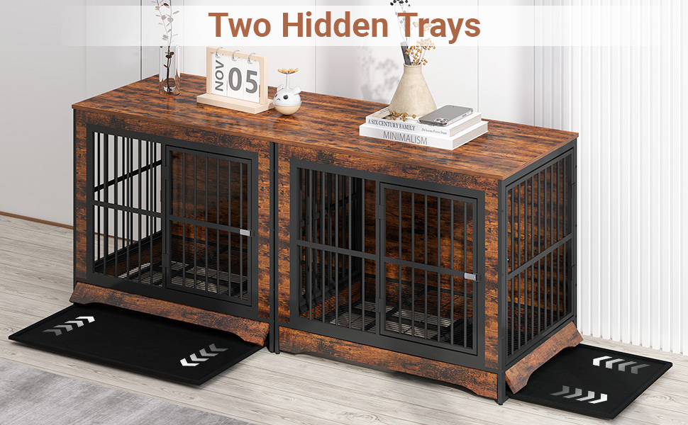double dog crate furniture for 2 large dogs