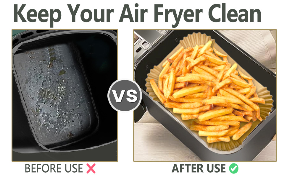 Air Fryer Liners Disposable, 100PCS Rectangular Parchment Paper Pads Paper Liners Airfryer