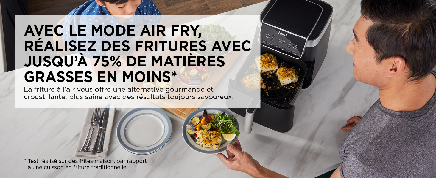 NINJA Air Fryer MAX PRO, 6.2L, sans huile, grand tiroir, rôtir, cuire, frire, familial