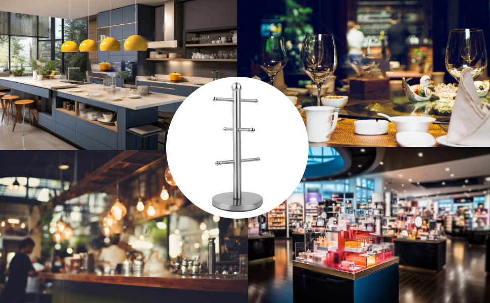 Mug Tree Holder, Stainless Steel Mug Hanger Stand Coffee Cup Holder