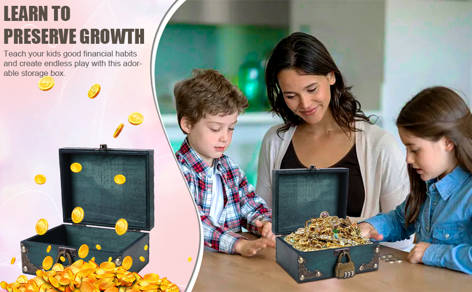 Unvtap Vintage Holz Schatztruhe Schatzkiste Kindergeburtstag Klein ...