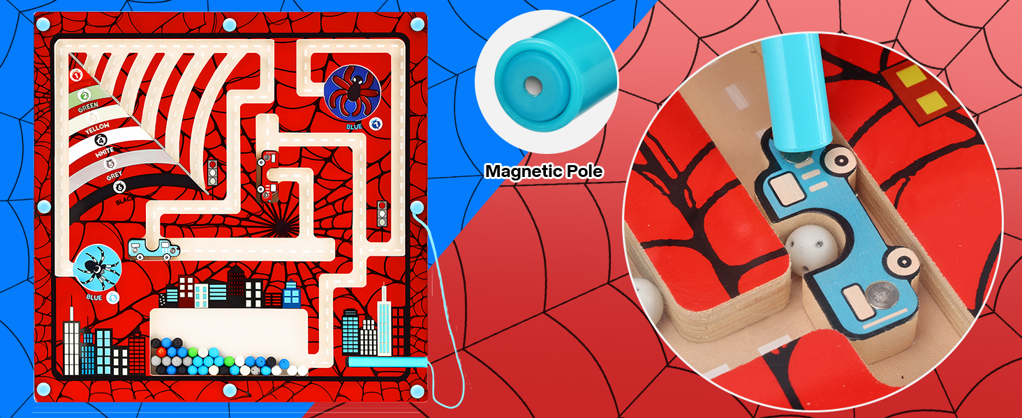 Spider Color and Number Maze,Montessori Toy for 2