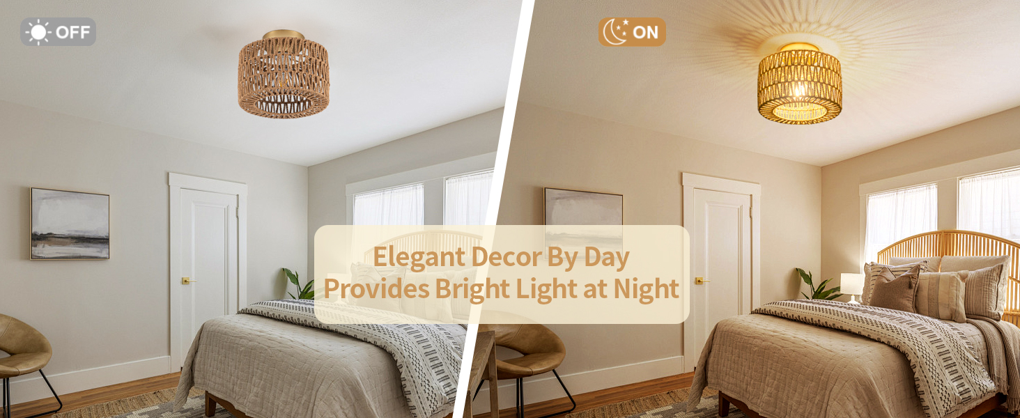 Rattan ceiling light