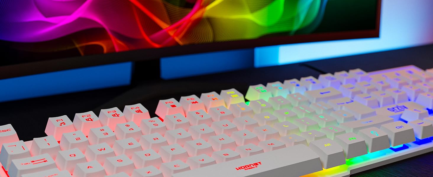 White Gaming keyboard and mouse bundle for PS5 Xbox & PC