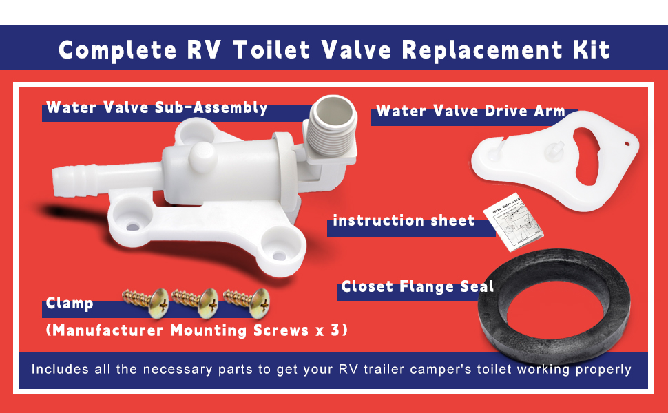 Dusledel 34100 Toilet Water Assembly Valve Kit Replacement