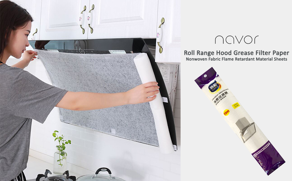 navor 10m (32ft) Roll Range Hood Filter Paper NonWoven Fabric Flame