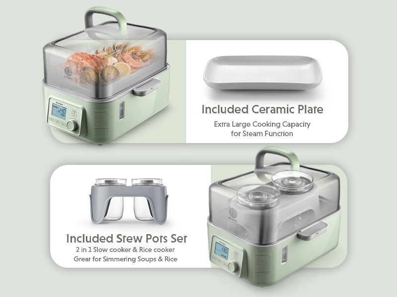 BUYDEEM G563 5Quart Electric Food Steamer for Cooking, One