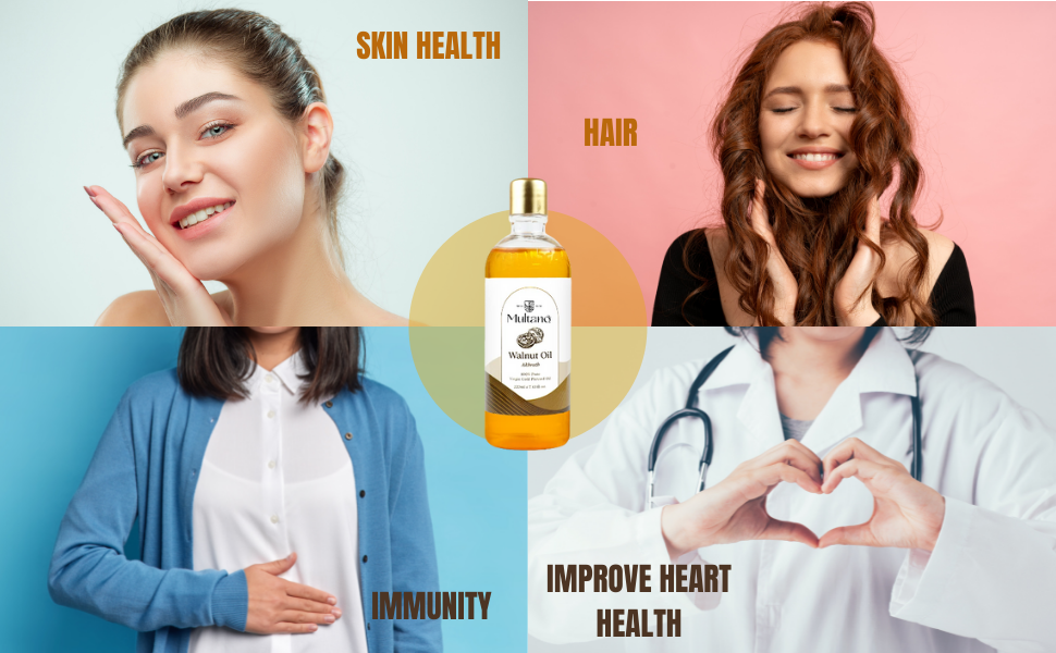 Multano Extra Virgin Cold Pressed Walnut Oil ( Akhrot Oil ) Pure Edible