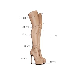 Amazon.com: MOOMMO Women Black Platform Thigh High Boots