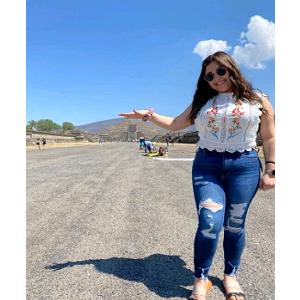 Floerns Women's Mock Neck Guipure Lace Trim Embroidery Blouse Tops