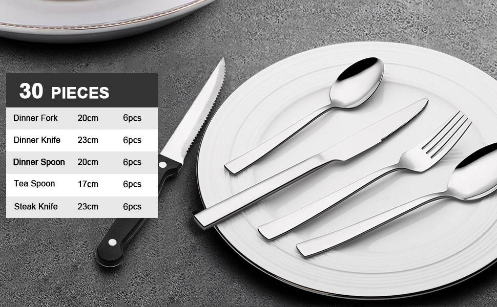 Silverware Set with Spoon Knife and Fork Set