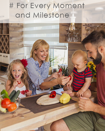 Family together at kitchen