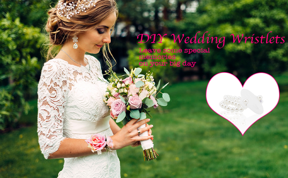 Elastic Pearl Wrist Corsage Bands Wedding Corsages Pearl Bracelet