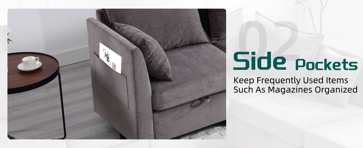 UNISHION Modular Sectional Sofa Convertible L U Shaped Sofa