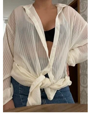 Plus Size Strip Swim Coverup