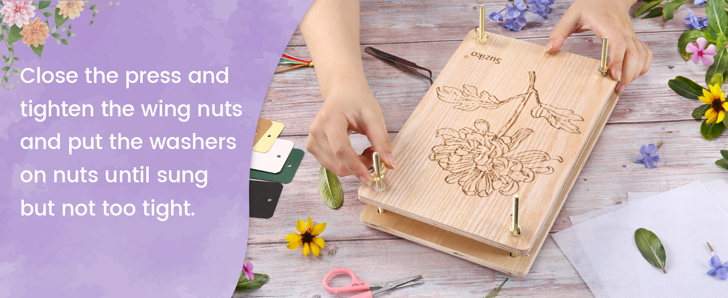 Suziko Large Flower Press Kit for Adults& Kids Flower &Plant Preservation Kit Measures 10.8" x 6