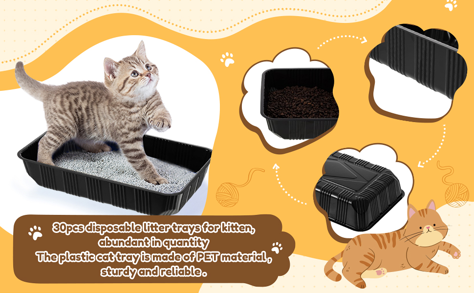 30 Pack Disposable Litter Boxes for Cats Litter Tray for