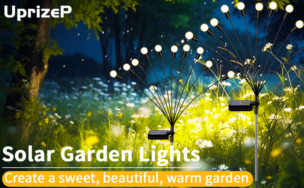 Solar Lights for Outside, 10 LED Solar Lights Outdoor Waterproof with 2